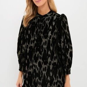 Pomander Place Black and Gold Patterned Blouse